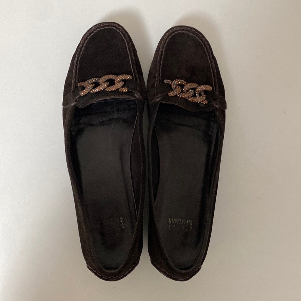 Stuart Weitzman Brown Suede Loafers Size 10M